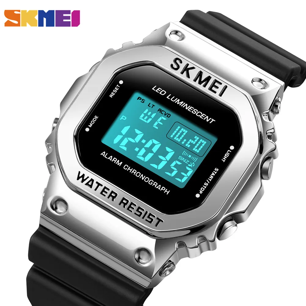 SKMEI 3Bar Waterproof Watch Fashion LED Light Digital Sport Watch Men Chrono Alarm Watches Date Week Clock Watch reloj hombre