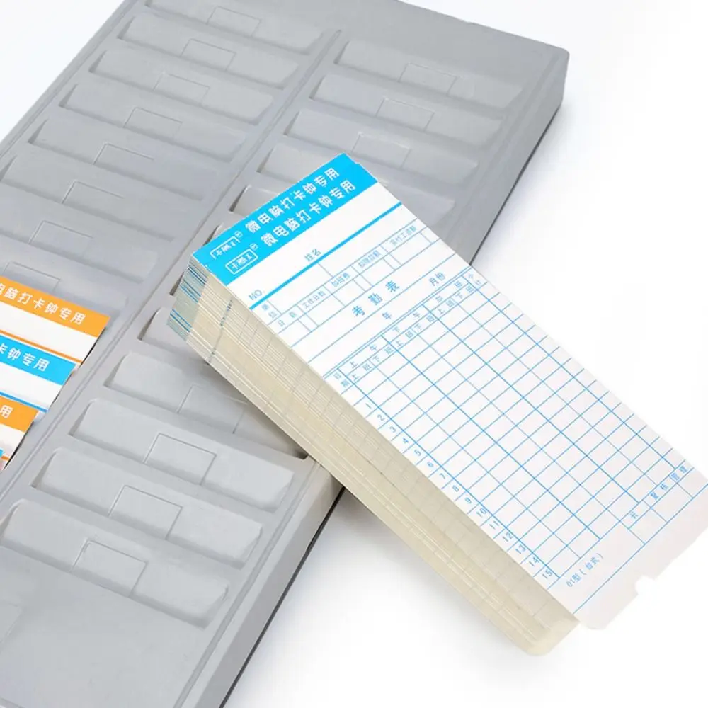 24/50 Slots Attendance Card Rack Double Row with Hanging Hole Time Card Holder Easy To Install Wall Mounted Time Card Organizer