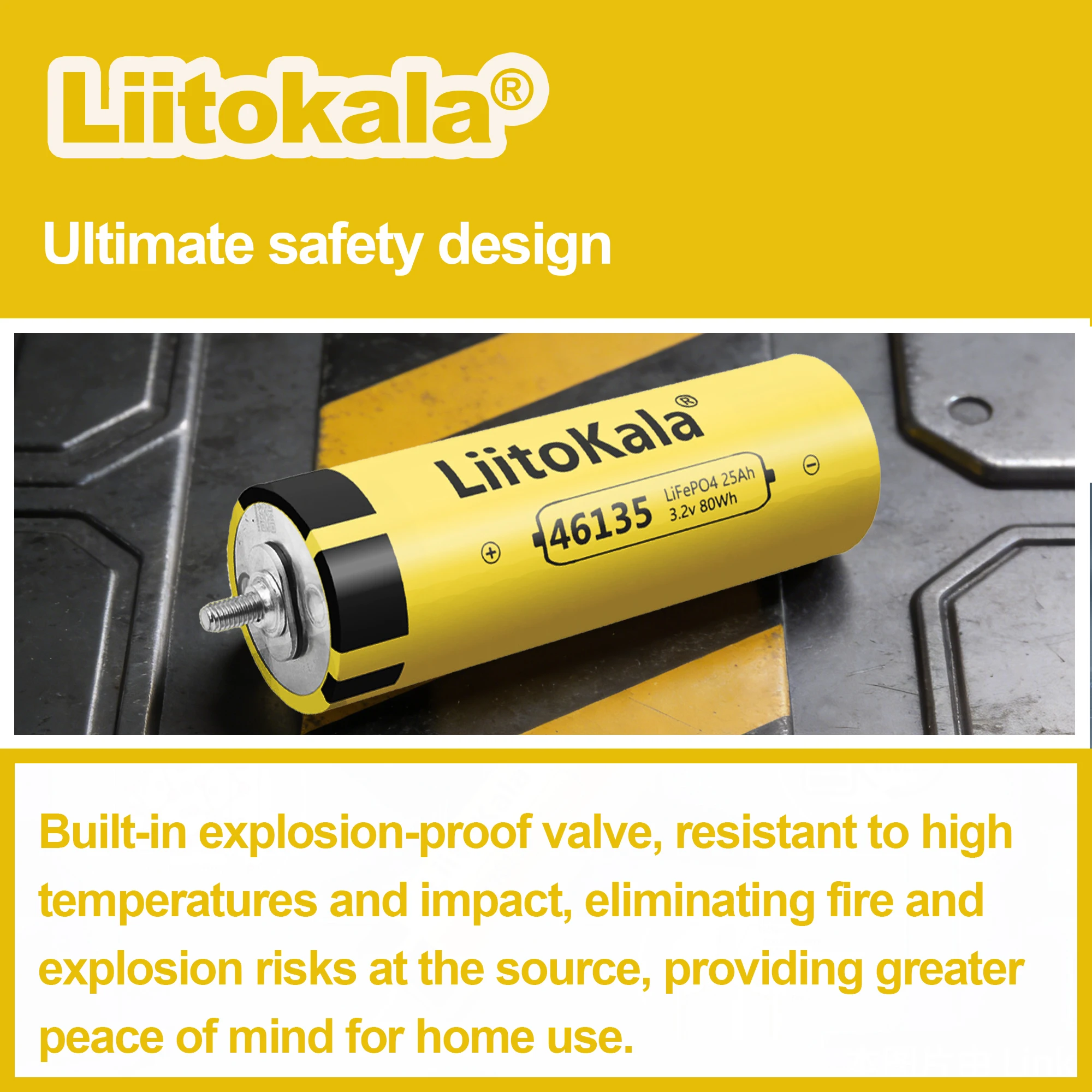 LiitoKala 3.2V 25Ah High Capacity Deep Cycle LiFePO4 Rechargeable Battery Set of 1-4PCS for Extended Performance