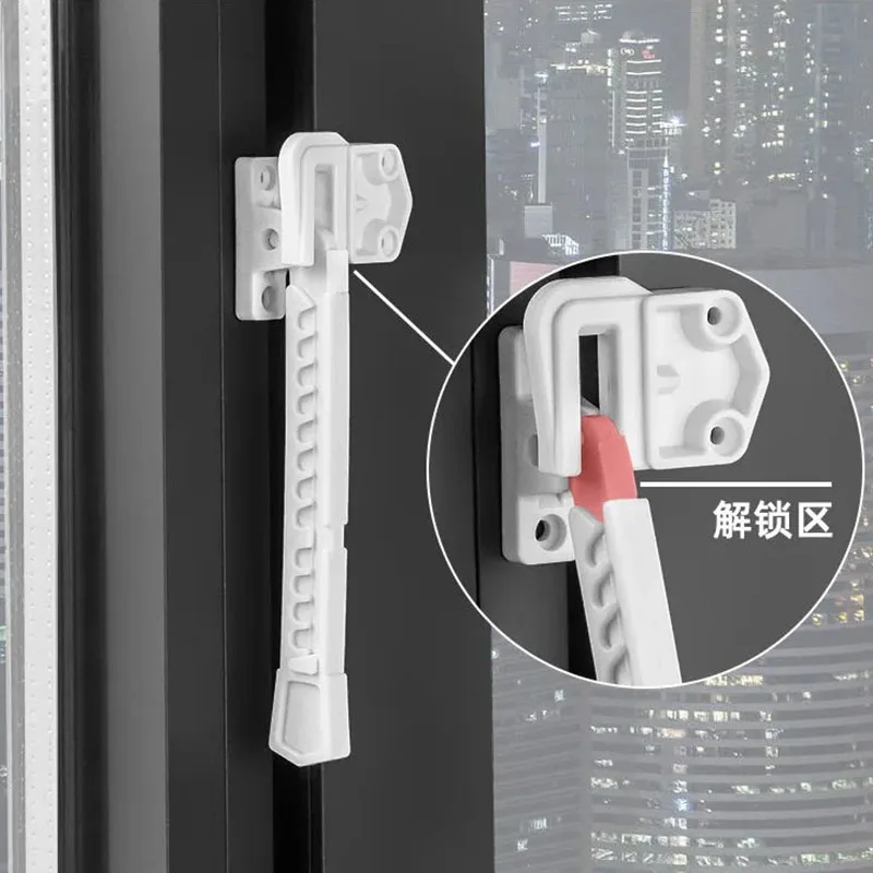 Ayarlanabilir rüzgar Brace koruyucu rüzgar kanca mandalları plastik çelik pencereler destek çocuk geçirmez kapı engelleme kilidi sınırlayıcı