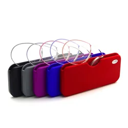 Gafas de lectura de espuma sin montura para hombre y mujer, Mini lupa portátil, ovalada, con estuche + 1 + 1,5 + 2 + 2,5 + 3