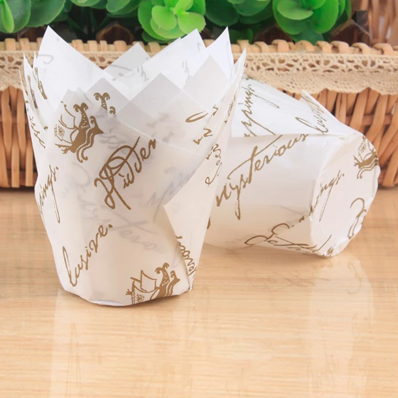 50PCS Cupcake Paper Cups Cupcake Liner Baking Oil Proof Cup Wedding Birthday Party Cake Wrapper Decoration Tool