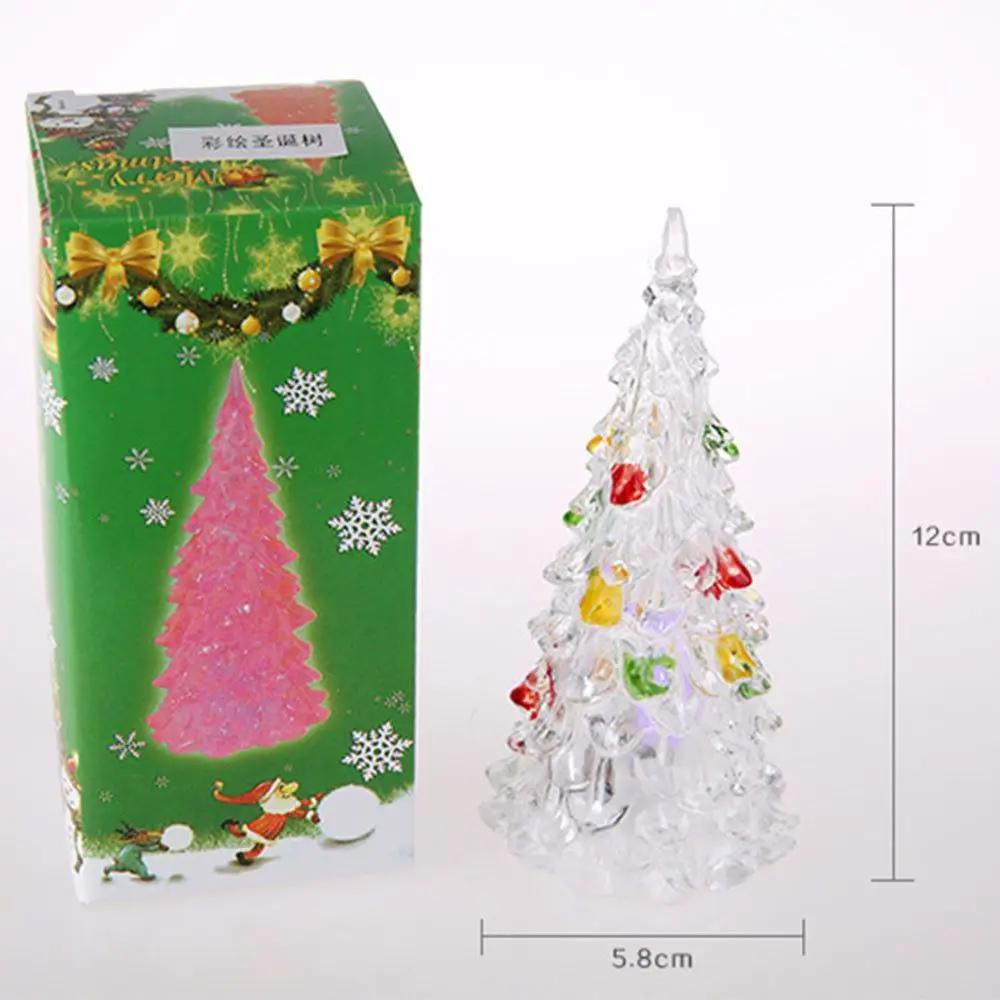 Gift LED Electronic  Merry LED Color Changing Mini Christmas Xmas Tree Glitter Christmas Tree Home Table Party Decor Charm