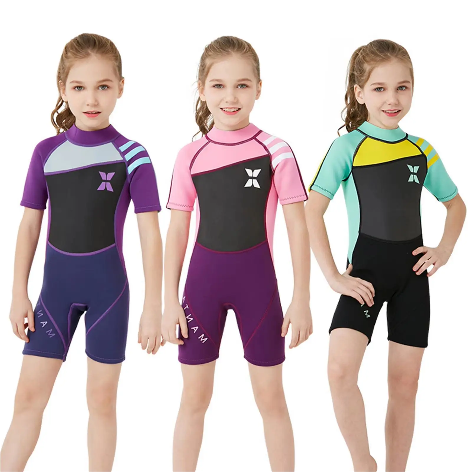 Children's Wetsuit,One-Piece Diving Suit,2.5MM Neoprene Girls Swimsuit, Printed Warm Anti-UV Surfing Clothing,Jellyfish Swimwear