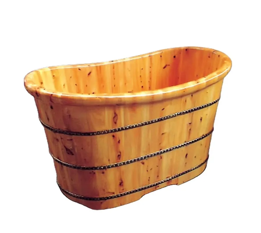 Wholesale High Quality Wooden Bathtub Teak Round Wooden Bathtub Outdoor and Patio Jacuzzi