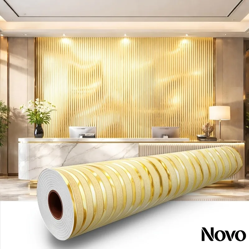 

3D Metallic Water Ripple Self Adhesive Wallpaper, Thick Foam Peel and Stick Wall Panels,Luxury Gold Wall Decor for Home Interior