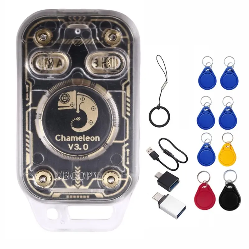 

B24B Chameleon V3.0 RFID Smart Chip Reader Emulator 125K 13.56M ID IC Card Tag Copyer+4XUID/CUID Keychain Read Writer