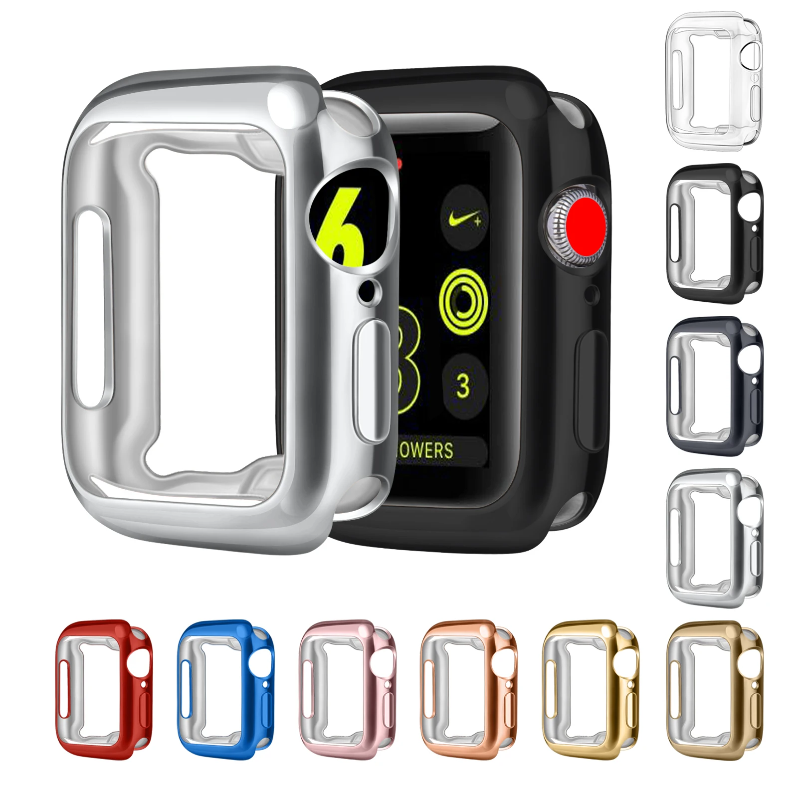 TPU Bumper Case For Apple Watch 44mm 45mm 41mm 40mm 38mm 42mm No Screen Protector Cover For iwatch series 9 8 7 SE 6 5 4 3 2 1