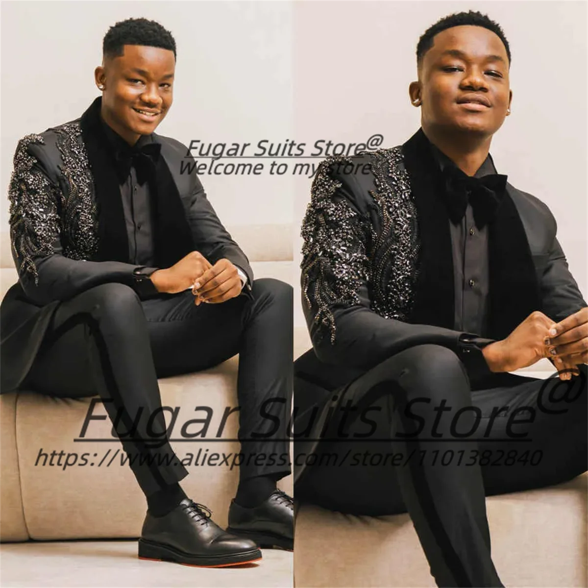 

Великолепные аппликации из бисера, свадебные смокинги для жениха, индивидуальные приталенные мужские костюмы с шалью и лацканами, комплекты из 2 предметов, формальные мужские пиджаки для выпускного вечера