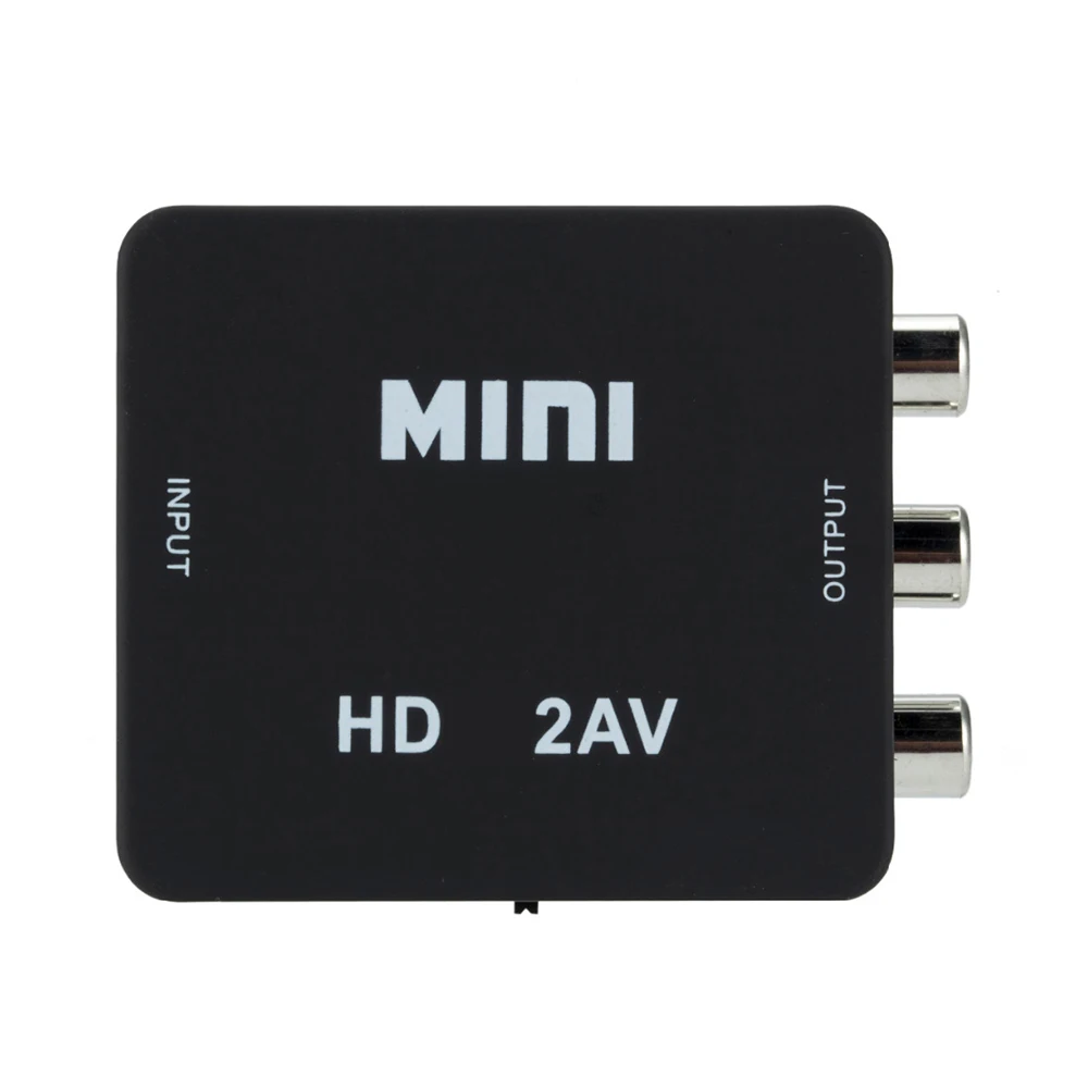 HDMI-compatible TO AV RCA CVSB L/R Video 1080P Scaler Adapter Converter Box HD Video Composite Adapter Support NTSC PAL Output