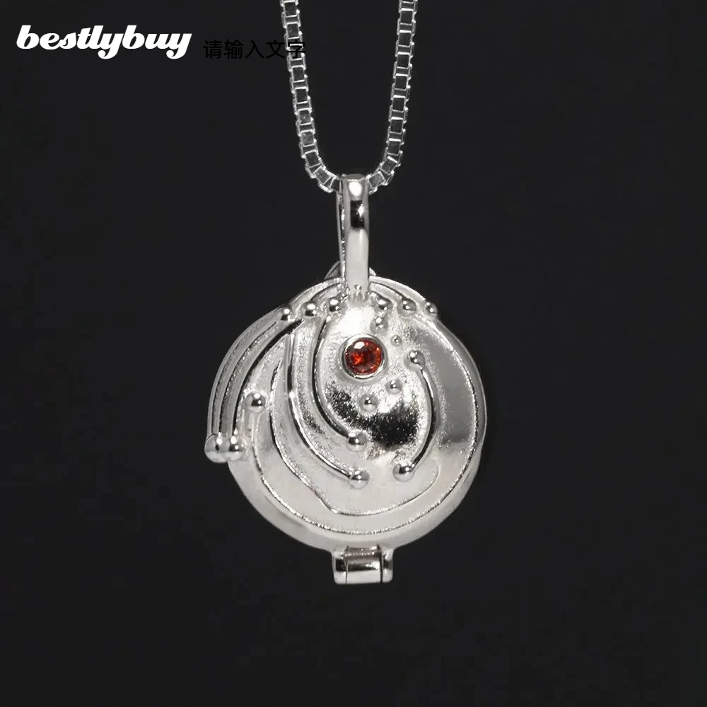 

Real 925 Sterling Silver Verbena Elena Necklace Pendant Jewelry Retro Setting Zircon Gemstone Girlfriend Gift