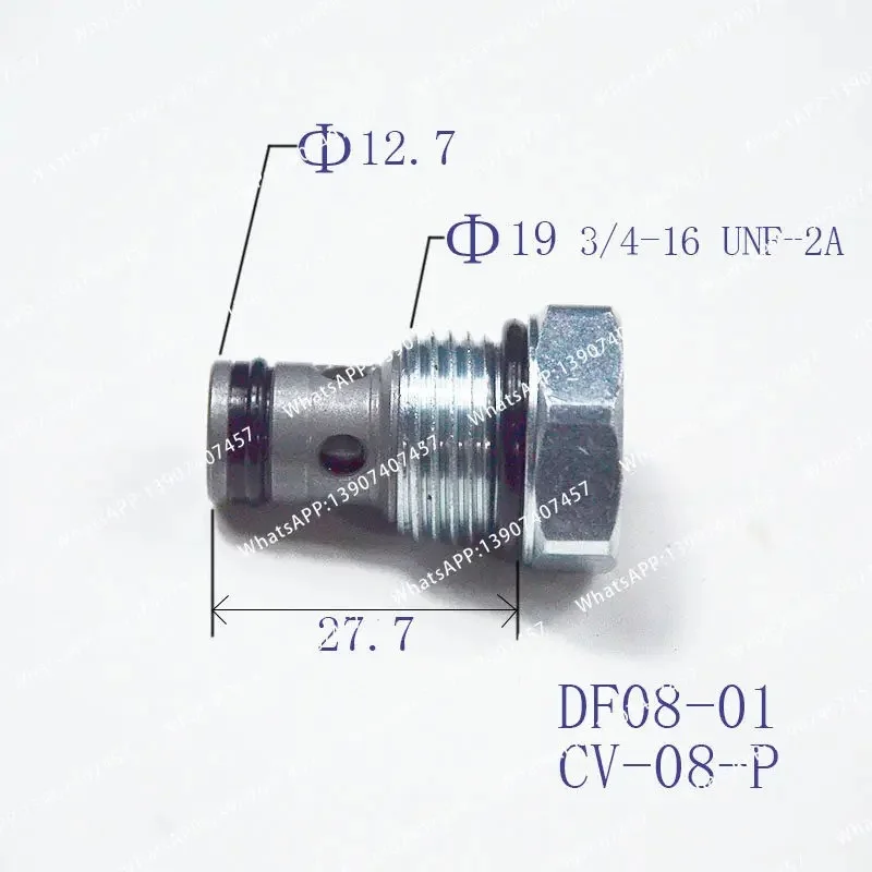 Hydraulic Threaded Cartridge DF08-01/CV08 Pressure Check Valve