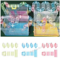 Cute DIY Hamster Tunnel Toy Pet Sports Training Pipeline Transparent Runway Toy Pet Hamster Game for Small Animal Accessories