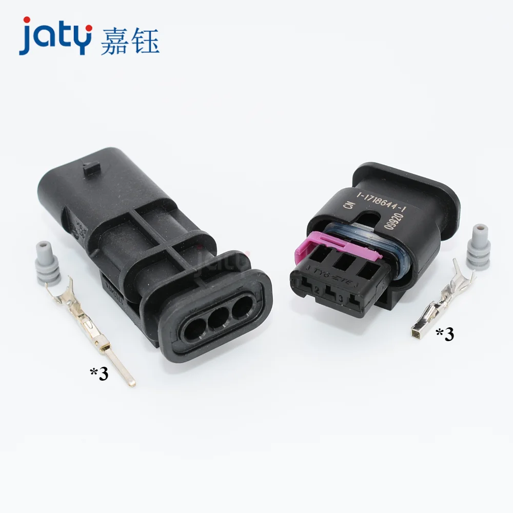 3P 1-1703494-1/ 1-1718644-1 Jiayu Automotive Connector Male/Female Nozzle Crash Sensor Plug DJ7033WA-1.2-11/21