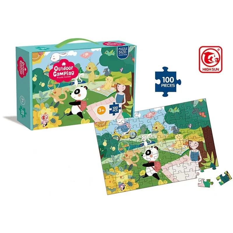 Children's Puzzles 100 Pieces Of Paper Puzzle Toys 6 Years Old Cartoon Animals Digital Thinking Puzzle Toys