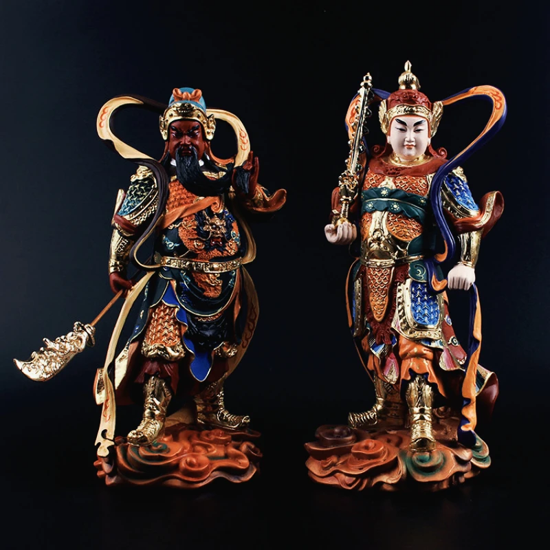 

Guan Yu Sculptures Sangharama Bodhisattva Resin Painting Buddha Statues Dharma Wealth Room Home Decor Artistic Chinese