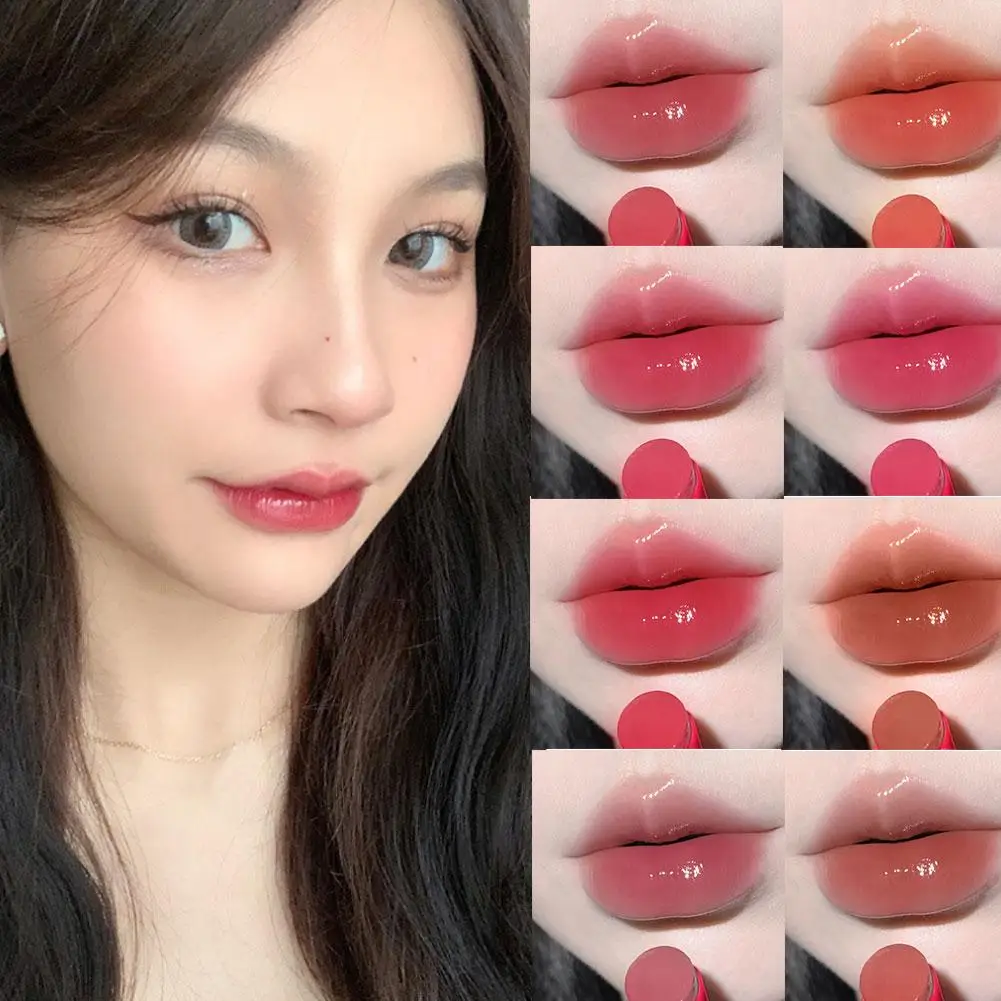 Spiegel Wasser Licht Lippenstift wasserdichte Lippen glasur feuchtigkeit spendende Glanz tönung Lippe Anti-Cracking farbige Gelee Lippe Lippenstift Lippe m a0e1