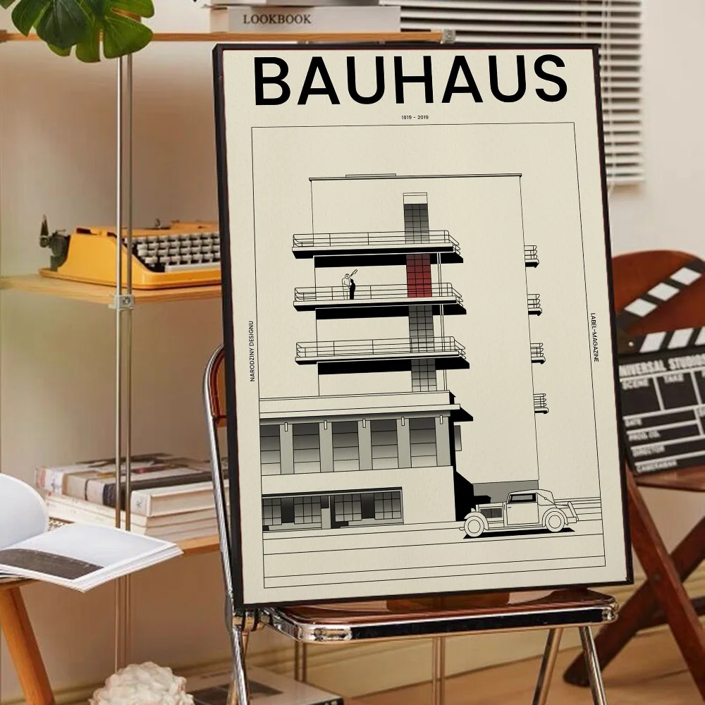 Bauhaus Modern Simplicity Geometric  Good Quality Prints and Posters Waterproof Paper Sticker Coffee House Bar Posters Wall