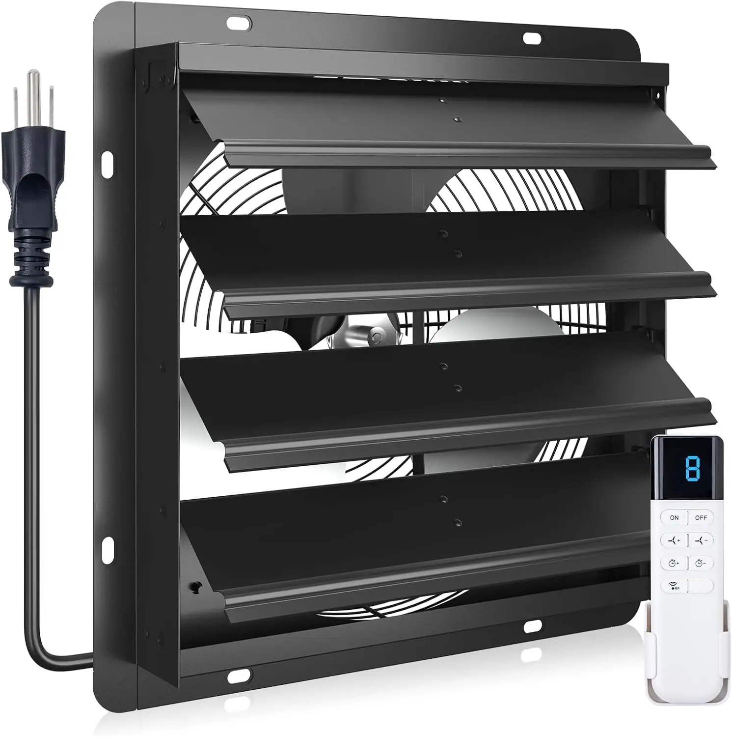 

14 Inch Shutter Exhaust Fan Wall Mounted with EC Motors and Remote Control, Timer, 8 Speeds, 1750CFM, Low Noise, Easy to