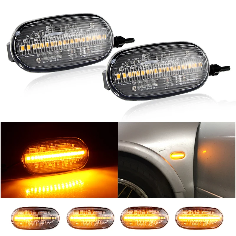 For Mitsubishi Pajero Sport 2G Galant 8 rose Dynamic LED Blinker Side Marker Turn Signal Lights