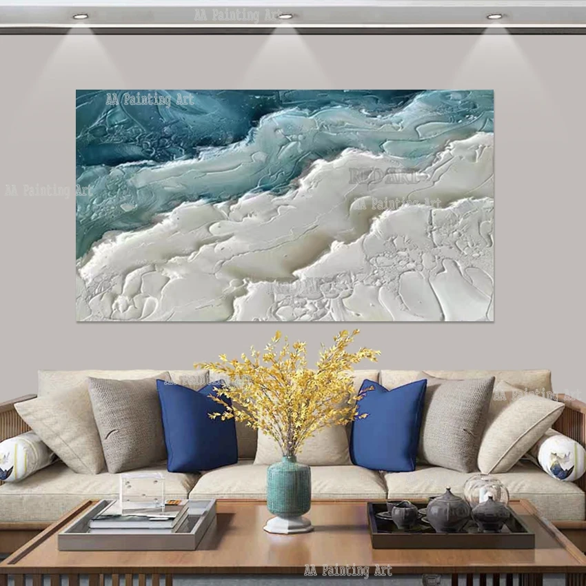 

Декор для гостиной, большой размер, 3D текстурированная акриловая живопись, роскошная настенная живопись с ручной росписью, толстые краски, фрески, искусство