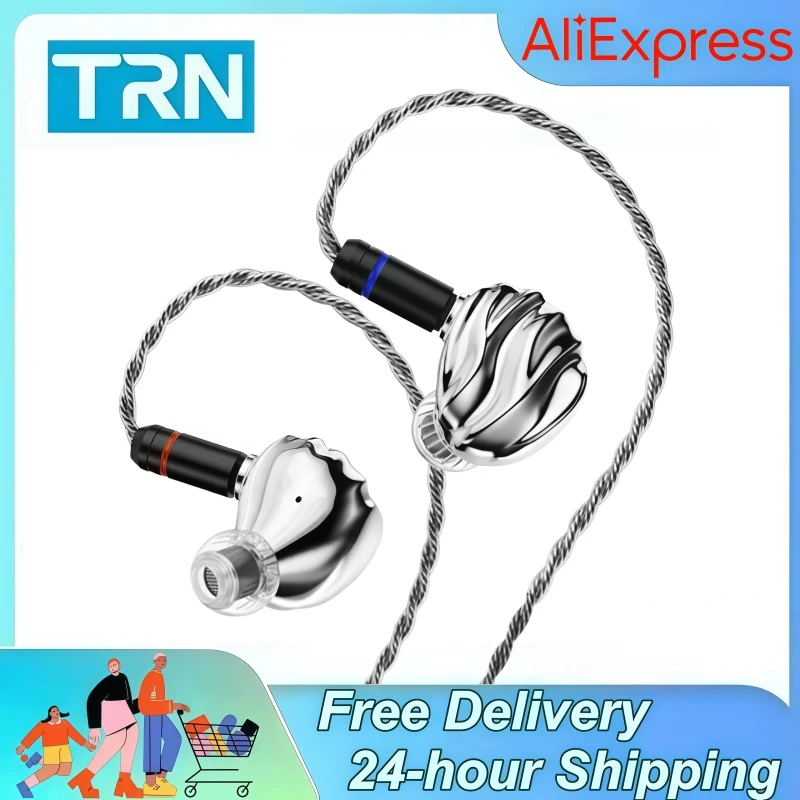 

TRN Shell HIFI in-Ear Wired Earphone 4DD Planar Hybrid IEMs 3.5+4.4MM with 2Pin Detachable Cable Interchangeable Nozzle Design