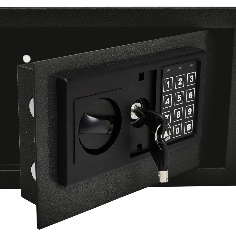 Caja fuerte de seguridad electrónica con entrada de teclado y retorno de claves manuales: guardar objetos de valor, documentos y artículos personales para el hogar