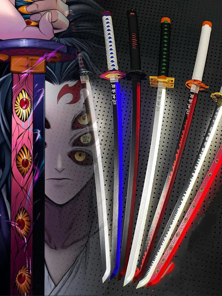 40-calowy Świecący Miecz Demon Slayer Katana Light Kokushibo Anime Cosplay Replika Miecza Japońskiego Katana w Naturalnym Rozmiarze Oryginalny Samurajski Szabla Prezent — 2