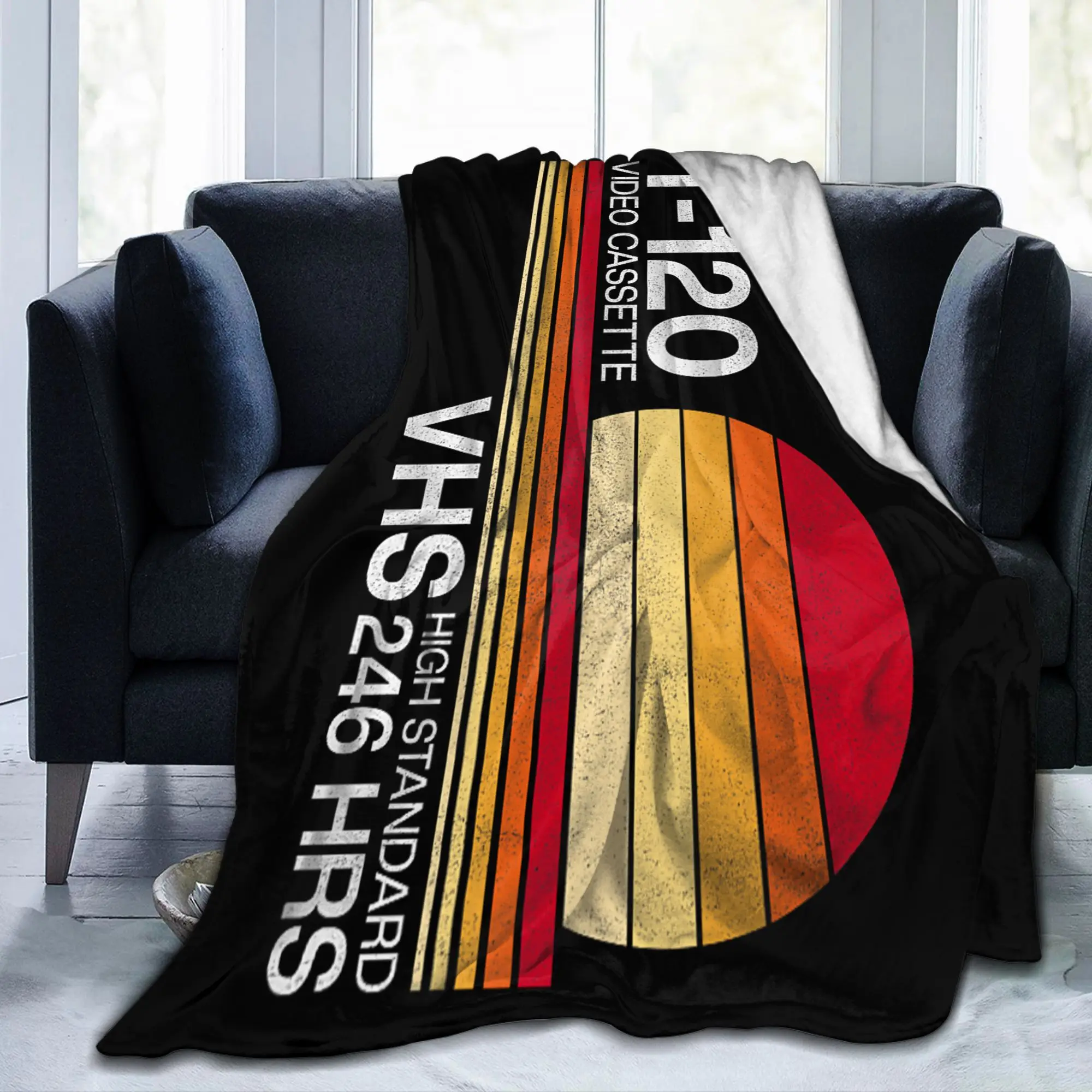 70s 80s 90s Video Cassette Tape VHS Awesome Blanket Flannel Nostalgia Music Soft Throw Blanket for Bedding Car Multifunction