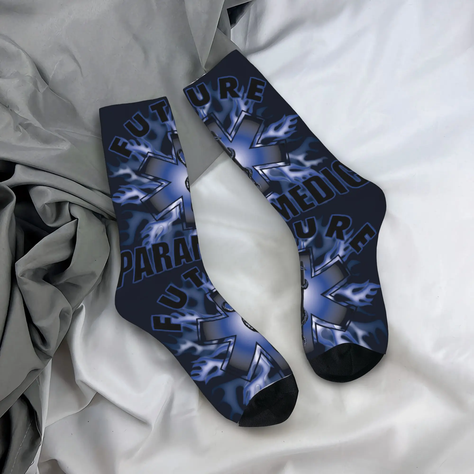 مخصص نجمة الحياة نبضات القلب فستان ساخن الجوارب رجل إمرأة دافئ مضحك الجدة المسعف طاقم الجوارب #3