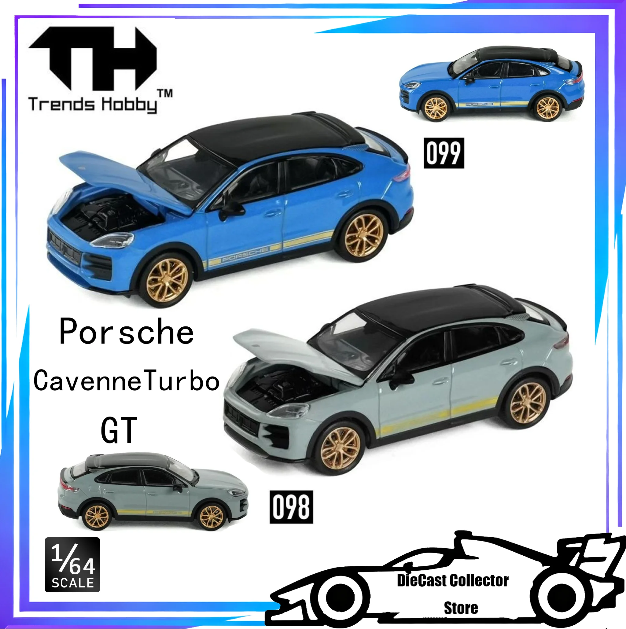 

TH TrendsHobby 1/64 Porsche Cayenne Turbo GT The Hood Can Be Opened OFFICIAL LICENSED PRODUCT Alloy Car Model Children Gift