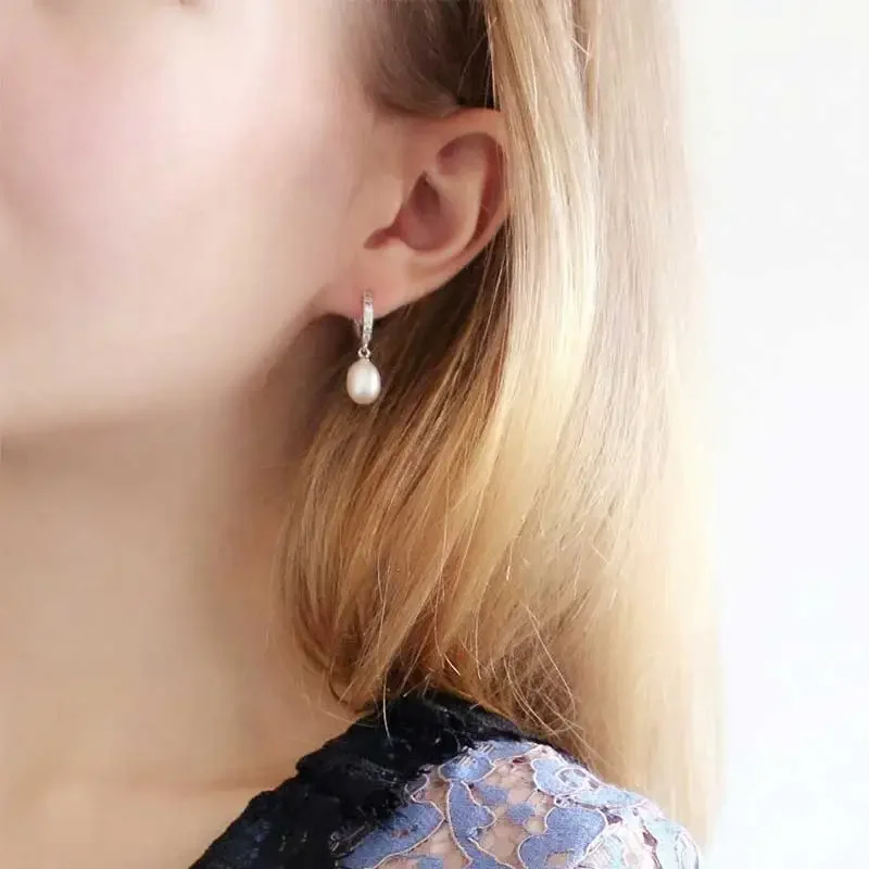 HENGSHENG 100% véritable perle bijoux naturel perle boucles d'oreilles perles d'eau douce de culture, super affaire boucle d'oreille femmes fille meilleurs cadeaux