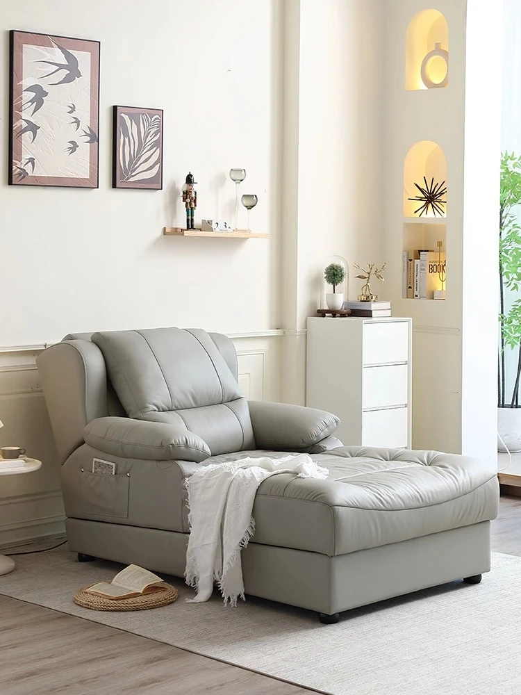 

Electric Massage Couch Recliner Single Sofa Bed Living Room Leisure Light Luxury Leather