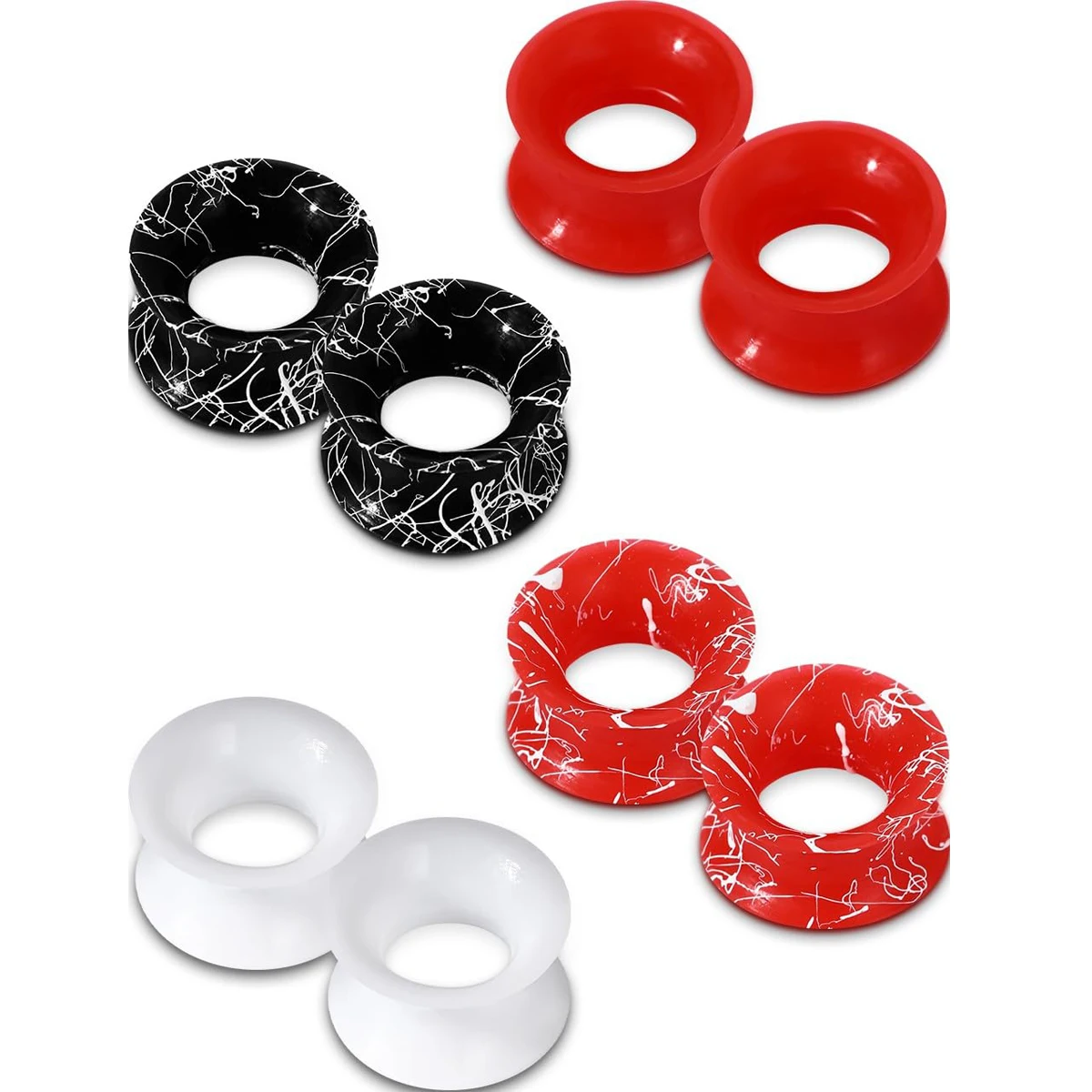 2 Pcs/8 Pcs Silicone Gauges Ears Flexible Stretchers Expander Ear Tunnel Plugs Double Flared Piercing Jewelry Women Men 3mm-14mm