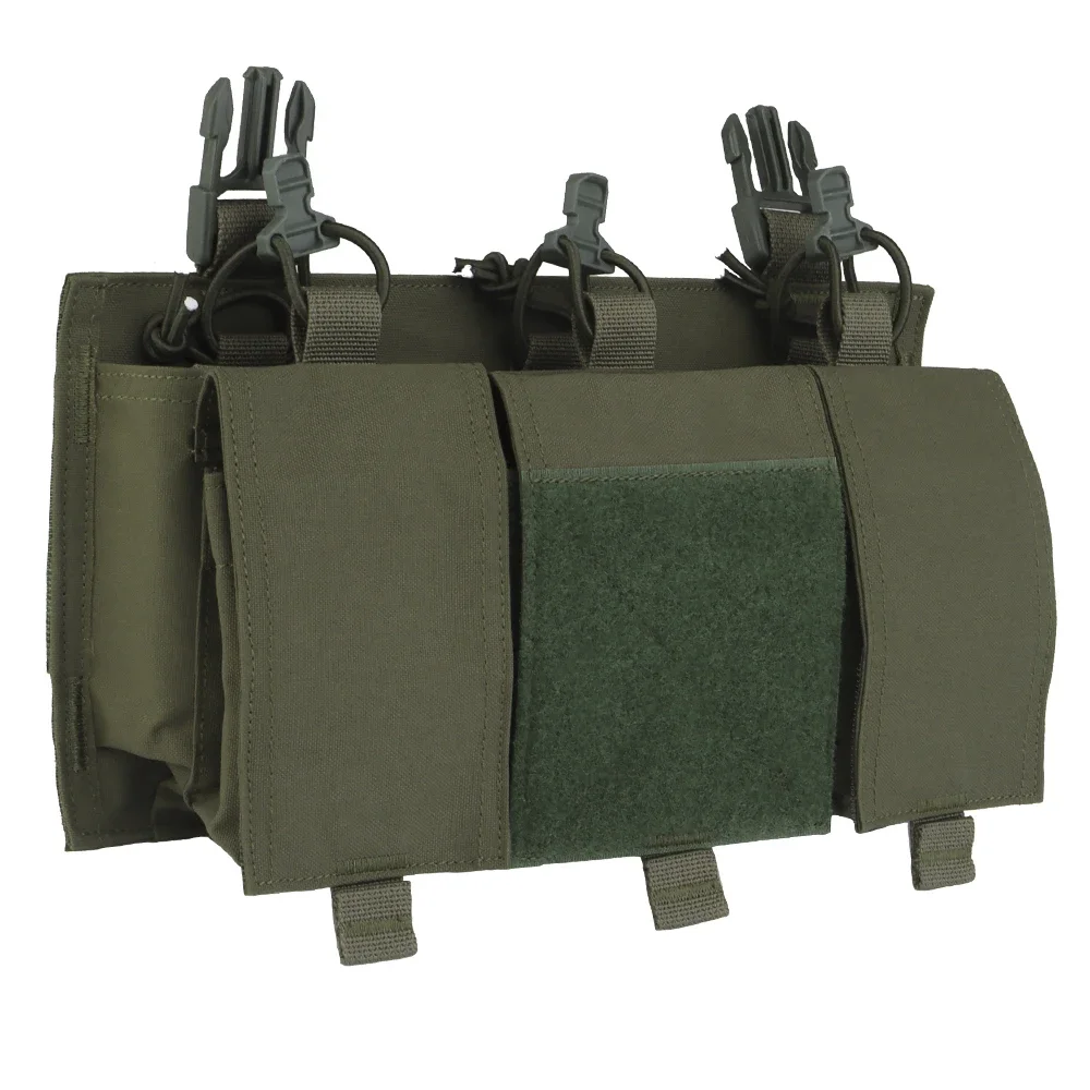 Triple 7.62 Mag Pouch Quick Release Panel with 25mm Buckle Attachment Bag for Tactical Vest Backpack Hanging Accessories