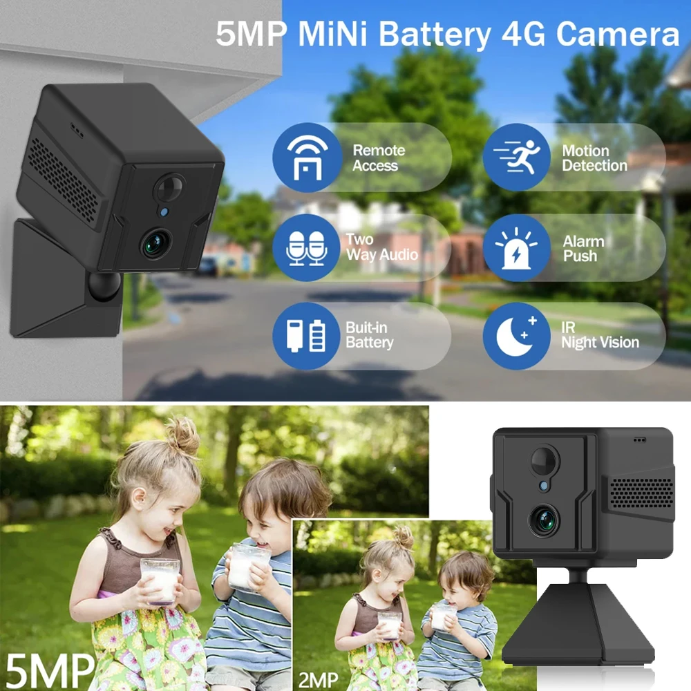 Imagem -02 - Wifi 4g Sim Mini Câmera 3000mah Bateria Embutida Detecção de Movimento Pir Vigilância Cctv de Segurança Interna Okam App hd