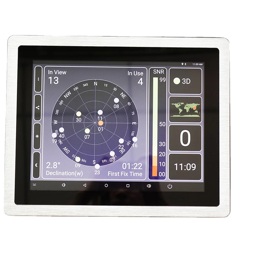 Front IP65 waterproof Panel pc 1000 nit 12 inch capacitive touch screen industrial PC with GPS