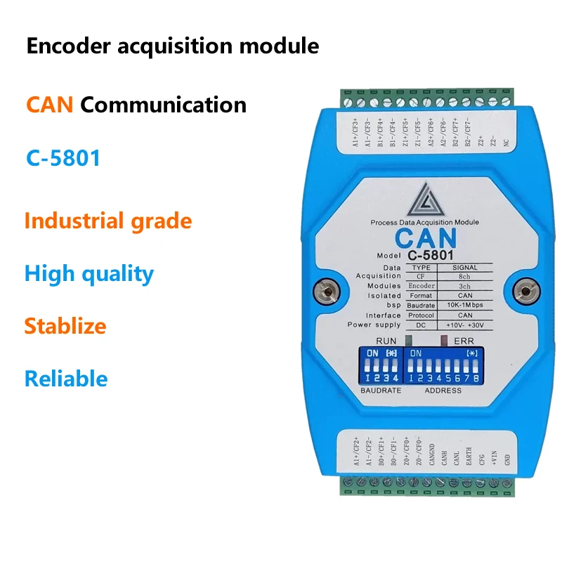 High Speed ABZ Incremental Rotary Encoder Acquisition Module 1M Pulse Frequency Measurement Counting CAN Communication