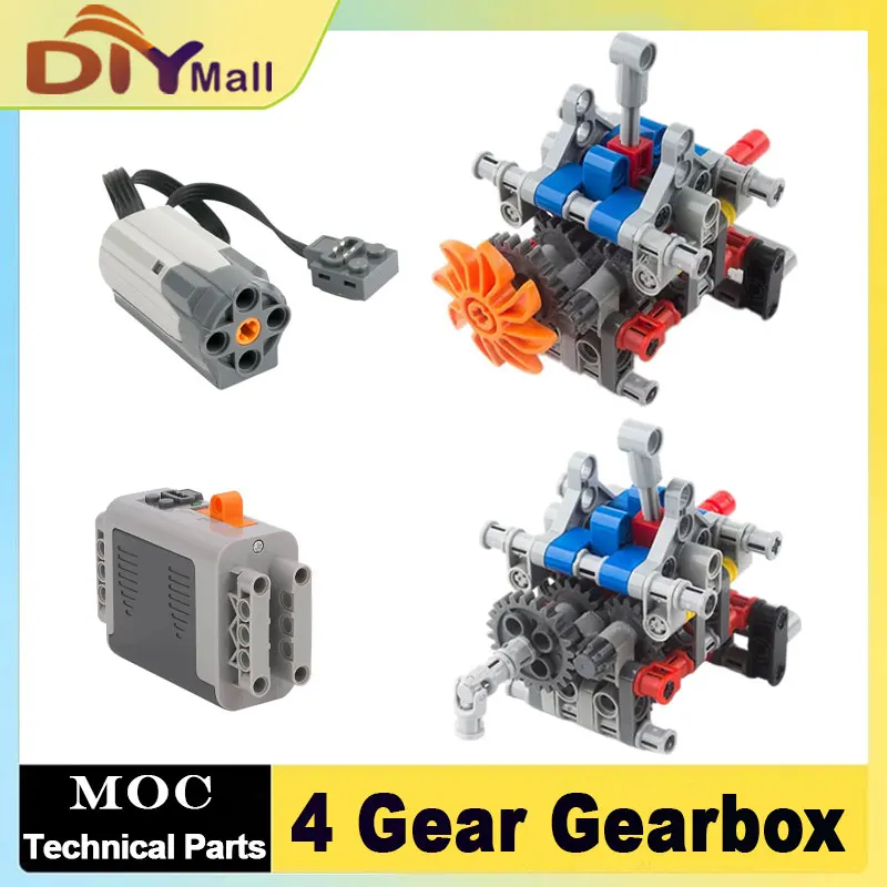 

DIY 4-скоростной комплект модели коробки передач STEM, образовательные строительные блоки с мелкими частицами, головоломка MOC, строительный набор