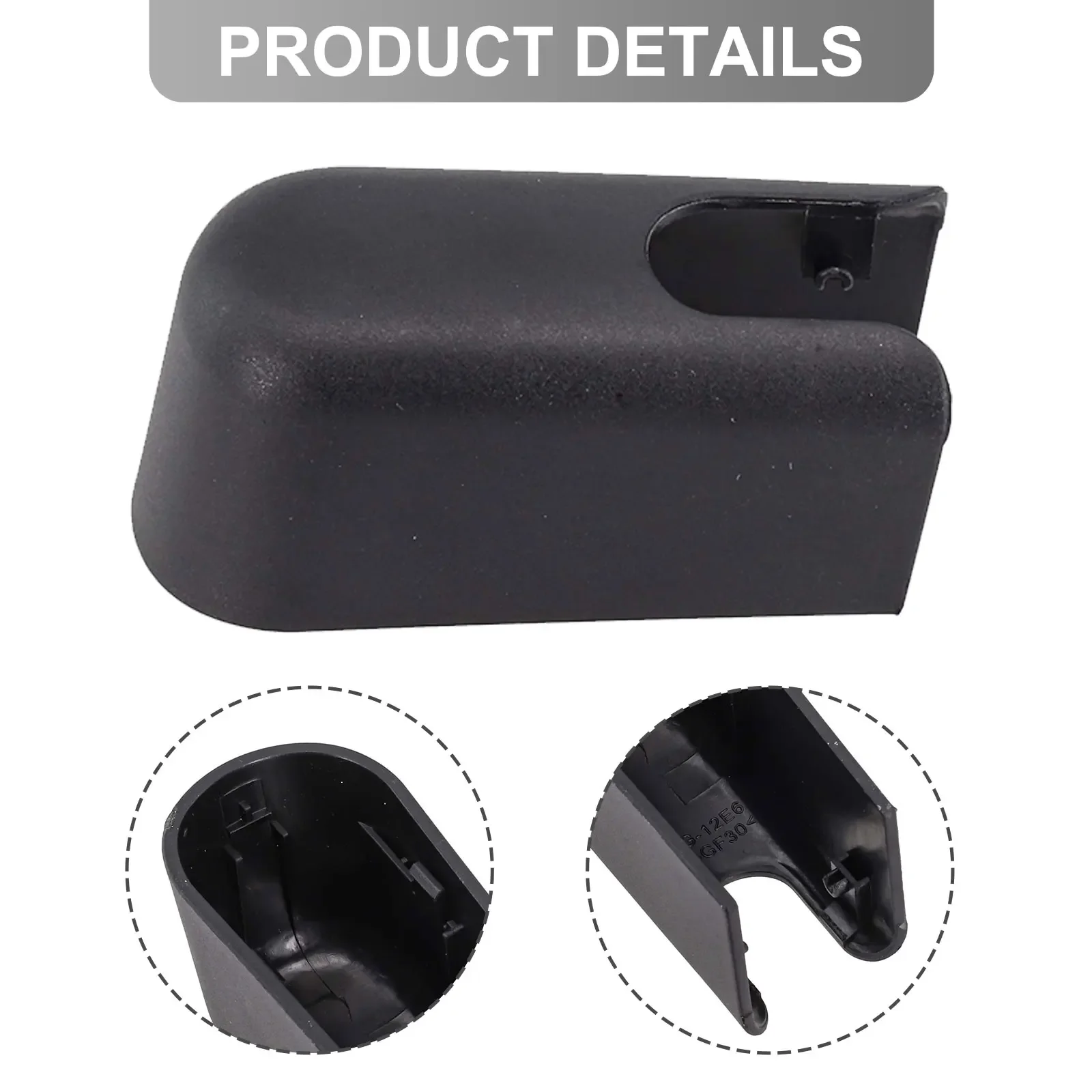 Vehicle Repair Wiper Cap Cover Wiper Cover Replacement Black Easy Installation Rear Window High Strength Material