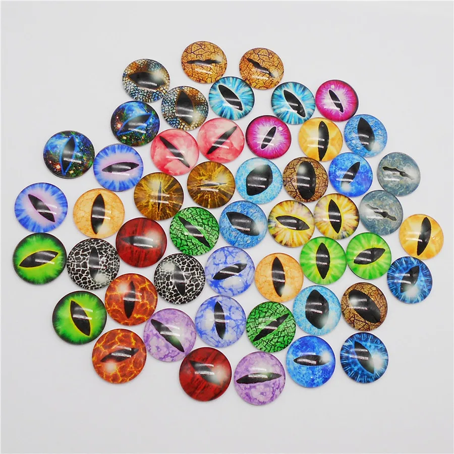 10-50PCS 6-30mm Luminous Glass Eyes Cabochons Vertical Pupil Animal Dragon Cat Eyes Dome Cameo DIY Doll Jewelry Making Accessory