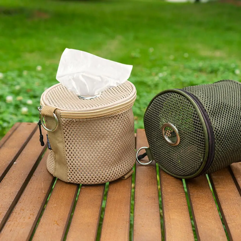 Toilet Paper Storage Bag with Zipper Oxford Cloth Outdoor Travel Napkin Tissue Case Holder Mesh Bag Camping Supplies