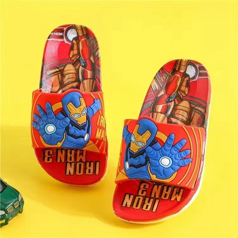 Baby Girls Summer Slippers Kids Boys Beach Shoes Children Flips Flops Cartoon Iron Man Captain America Indoor Home Slippers