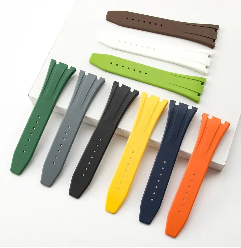26 مللي متر حزام ساعة سيليكون ل رويال اوك 15703/15500/26331 مطاط مقاوم للمياه المعصم الفرقة الرياضة سوار الغوص حزام (استيك) ساعة ل GA