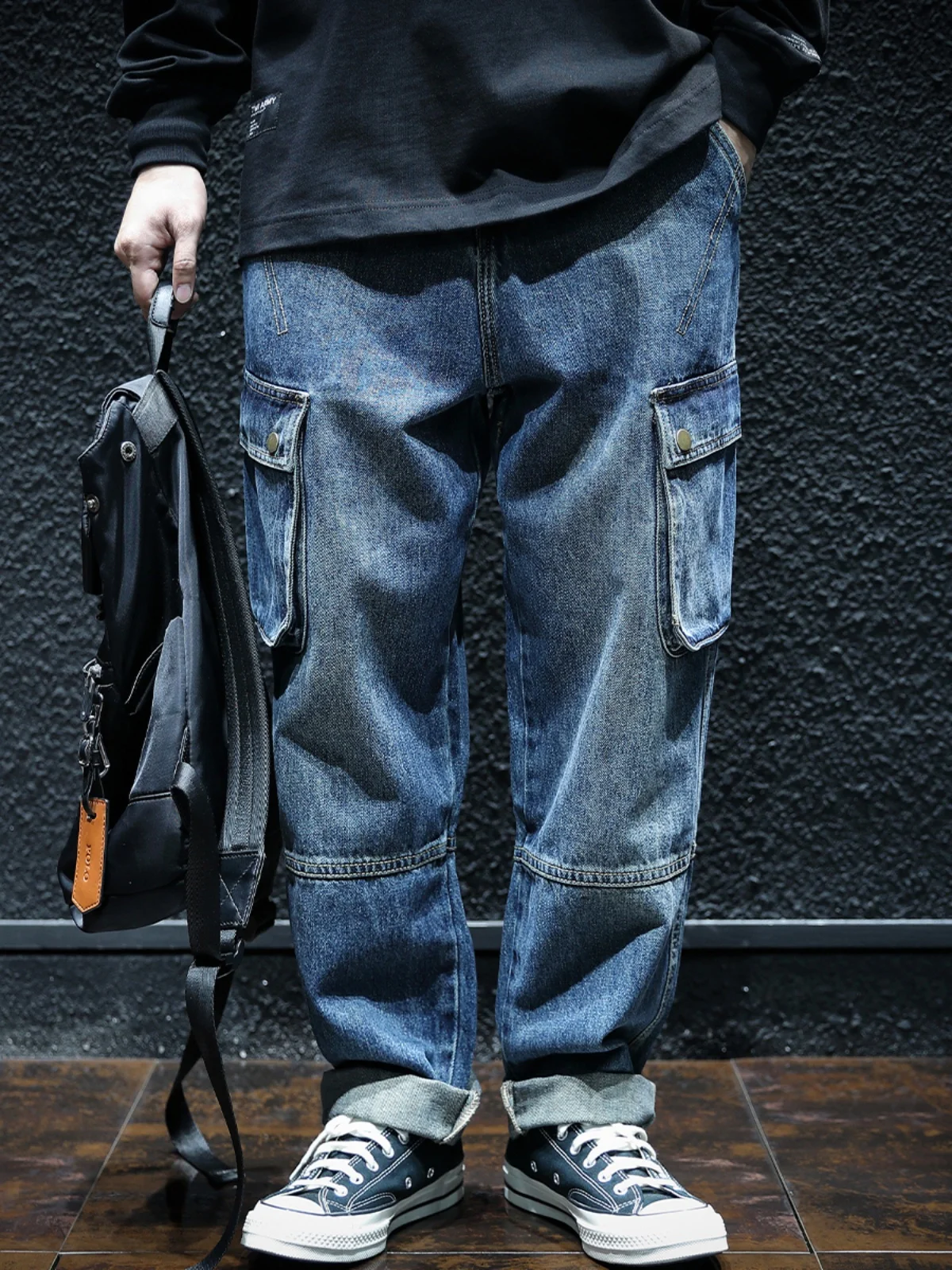 

Мужские джинсы свободного кроя, прямые, повседневные, весна-осень, модные, рабочие брюки, удобные, свободного кроя, классический синий цвет