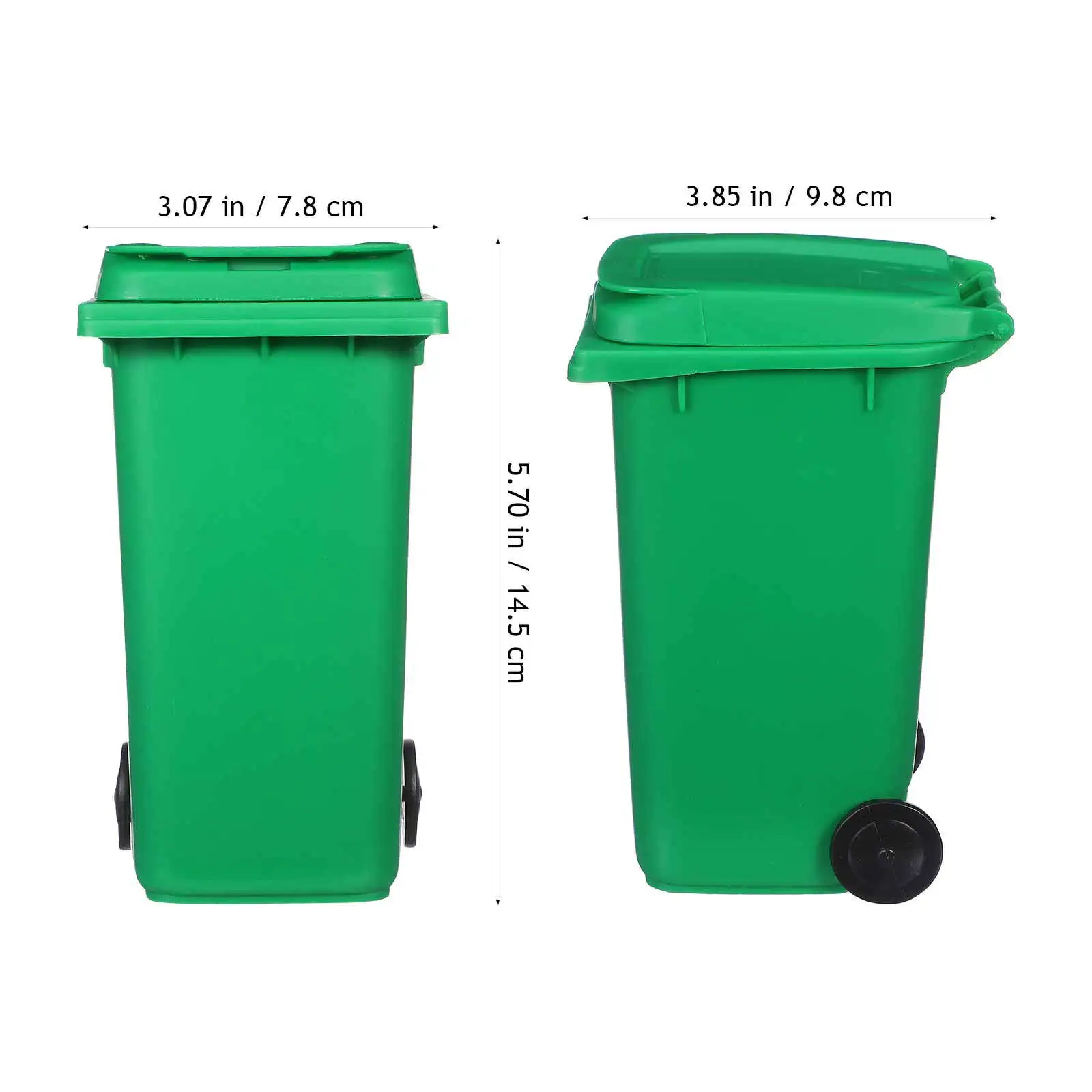 4 قطعة سلة المهملات الصغيرة حامل القلم الرصاص لطيف مكتب سلة المهملات مع غطاء عجلات المدمجة منظم بلاستيكي صغير لمكتب المدرسة التموين