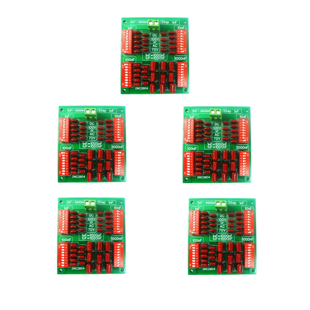 

5PCS 1nF to 9999nF Step-1nF Four Decade Programmable Capacitor Board Polypropylene Film Capacitor C35 DIN Rail for PLC