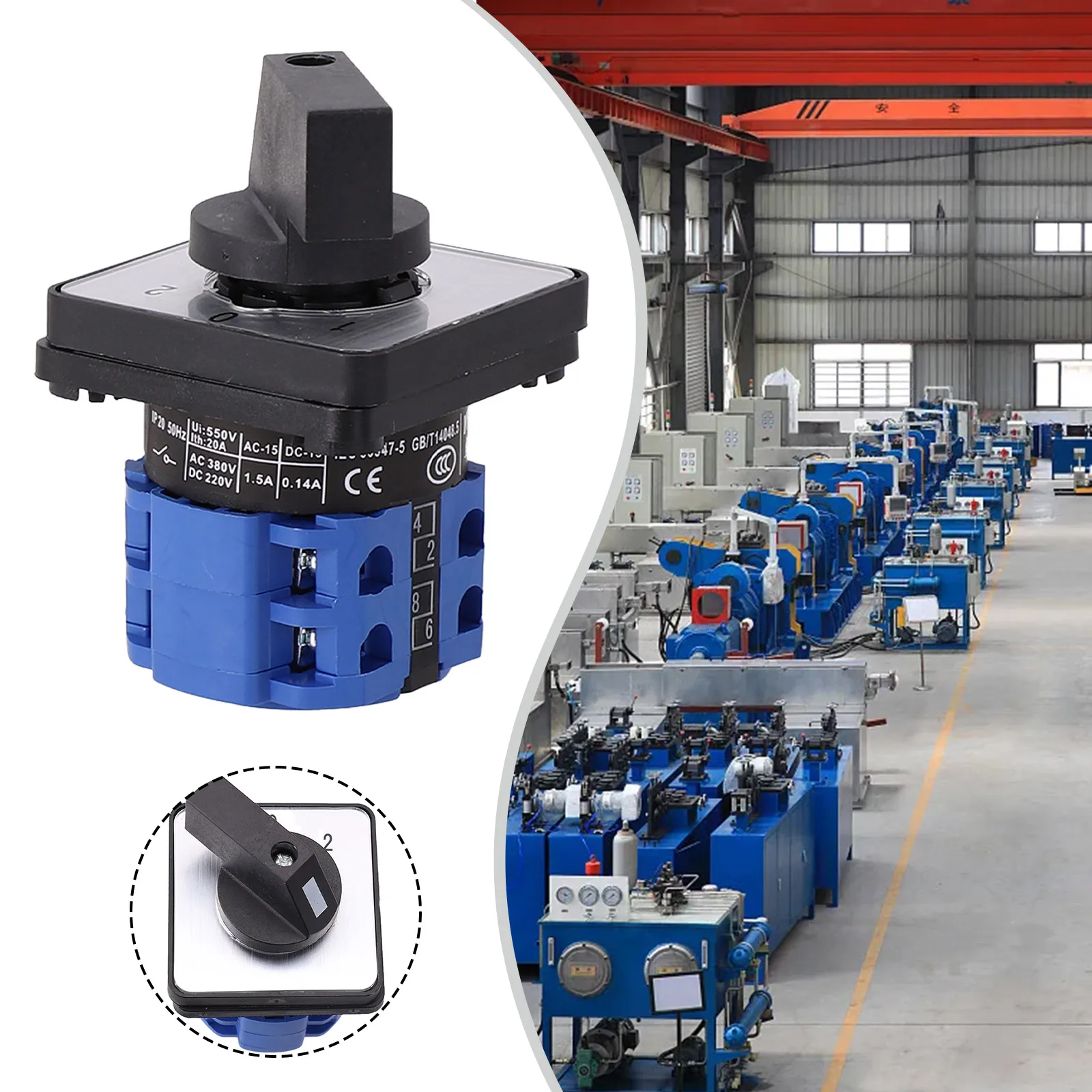 New Practical Sale High Quality Hot Changeover Switch Replacement 660V LW26-20/2 D202 Parts Rotary 3 Positions