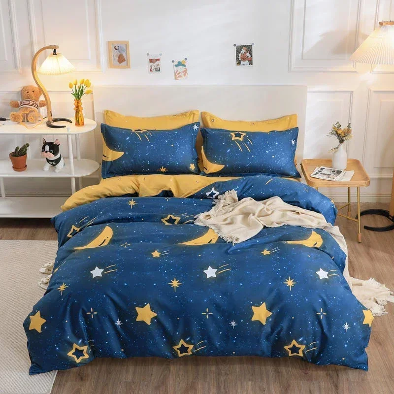 Solstice Cartoon Pink Love symbol Bedding Sets 3/4pcs Children's Boy Girl And Adult Beds Sheet Duvet Cover Bed Sheet Pillowcase