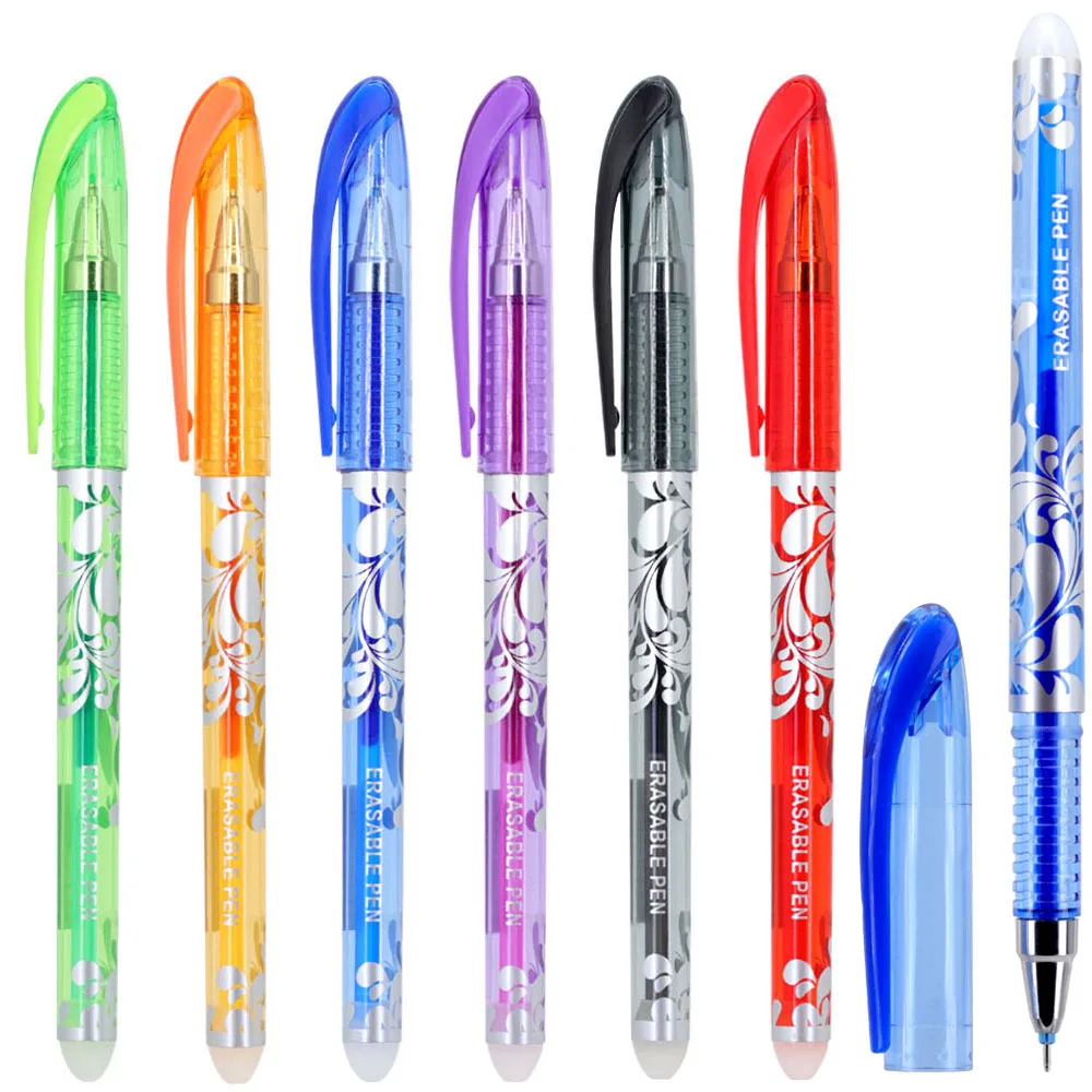 

6Pcs/Set 0.5mm Erasable Gel Pen Set 6 Colors Writing Gel Pens Refills Rods Washable Handle for Office Stationery Supplies